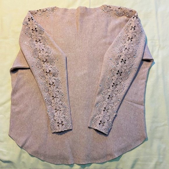 Vince Milano Jersey Ladies M Pink with sparkle pattern down sleeves - Picture 5 of 9